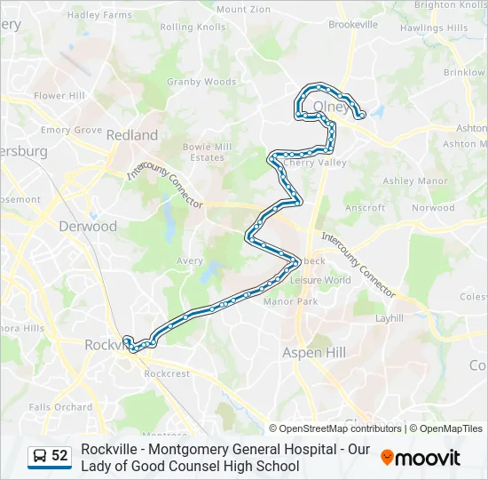 52 Bus Line Map