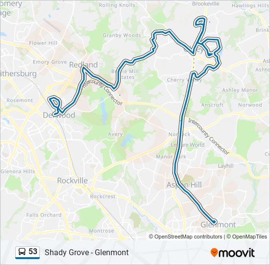 53 bus Line Map