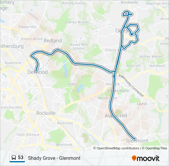 53 Bus Line Map