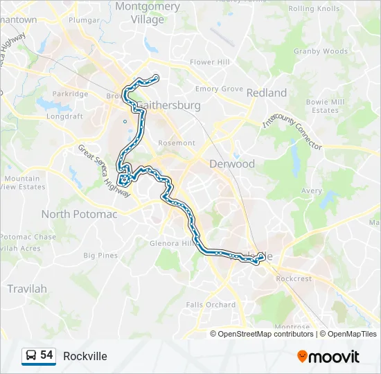 54 Bus Line Map