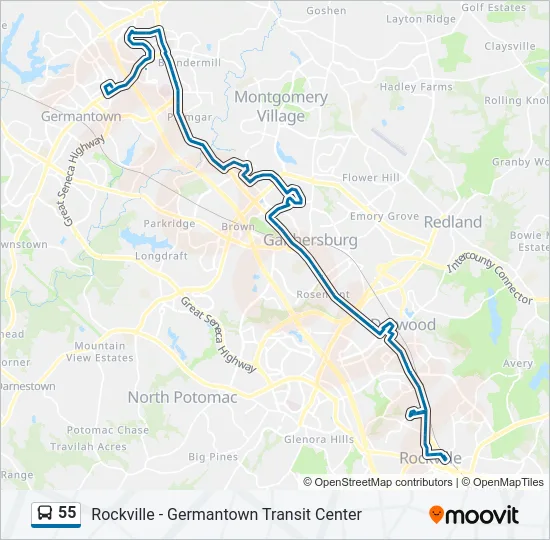 55 Bus Line Map