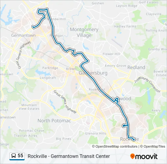 55 Bus Line Map