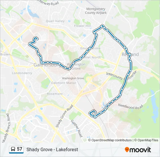57 Bus Line Map