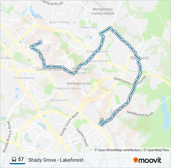 57 Ride On Bus Schedule 57 Route Schedules Stops Maps Shady Grove Updated