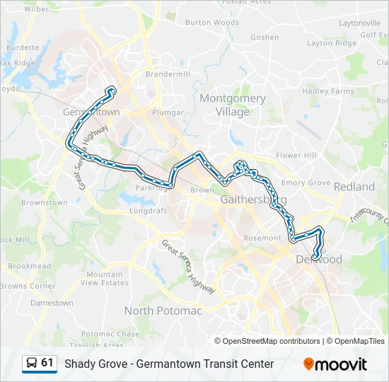 61 Bus Line Map
