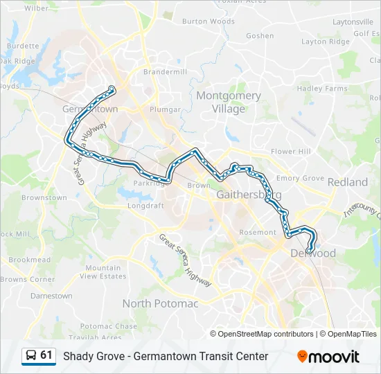 61 Bus Line Map