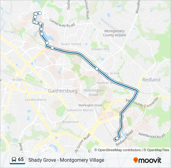 65 Bus Line Map