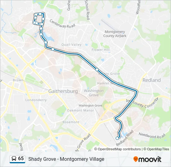 65 Bus Line Map