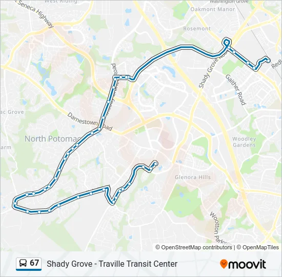 67 Bus Line Map