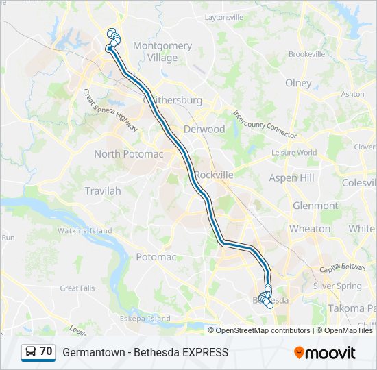 70 Bus Line Map
