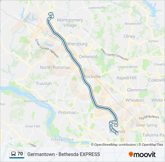 70 Bus Line Map
