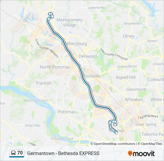 70 Bus Line Map