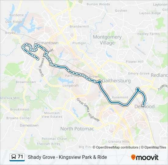 71 Bus Line Map