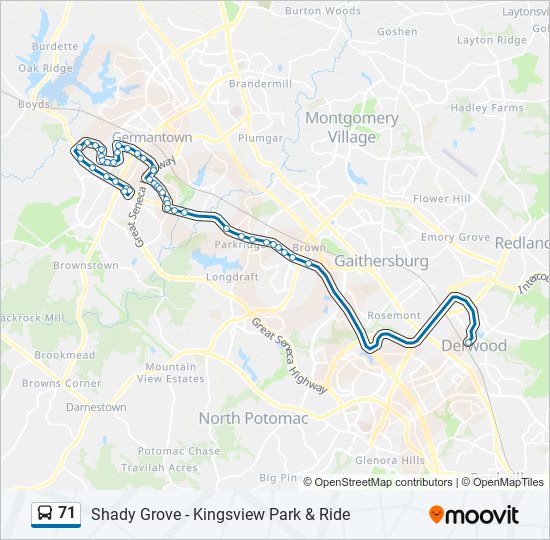 71 bus Line Map