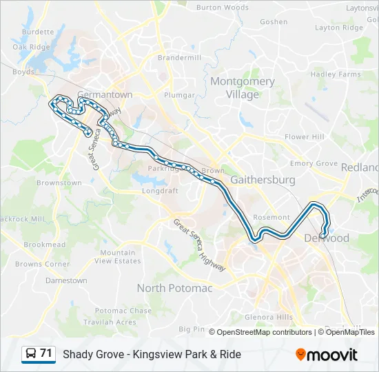 71 Bus Line Map