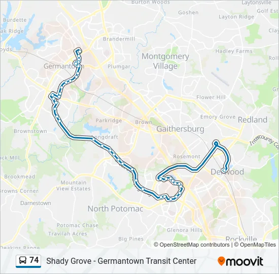74 Bus Line Map