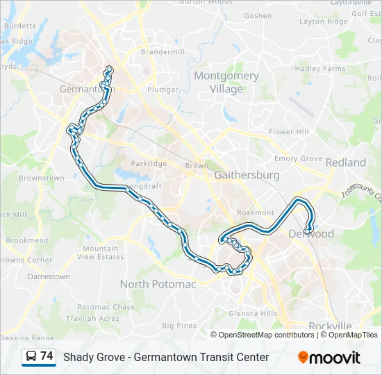 74 Bus Line Map