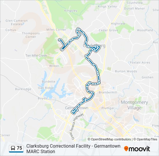 75 Bus Line Map