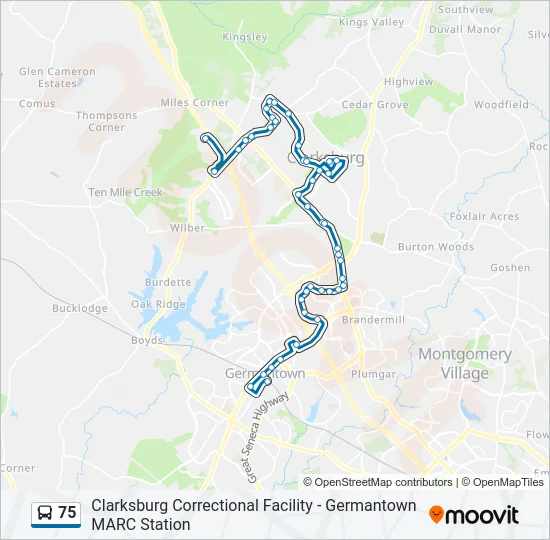75 Bus Line Map