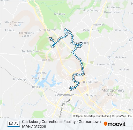 75 Bus Line Map