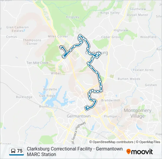 75 Bus Line Map