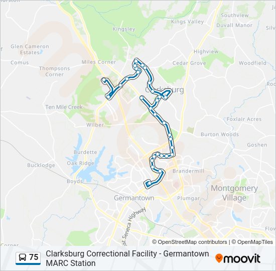 75 Bus Line Map