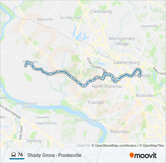 76 bus Line Map