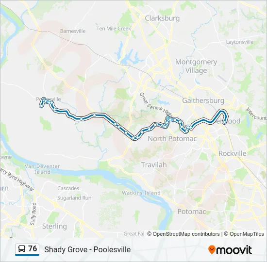 76 Bus Line Map