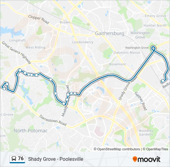 76 bus Line Map