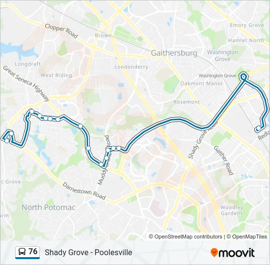 76 Bus Line Map