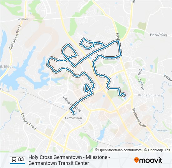 Mapa de 83 de autobús