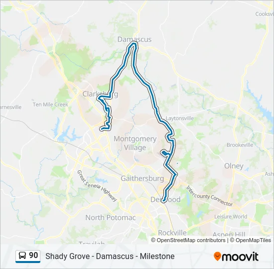 90 Bus Line Map