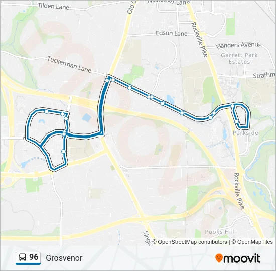 96 Bus Line Map