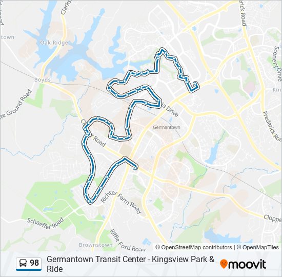 98 bus Line Map