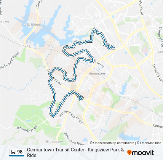 98 bus Line Map