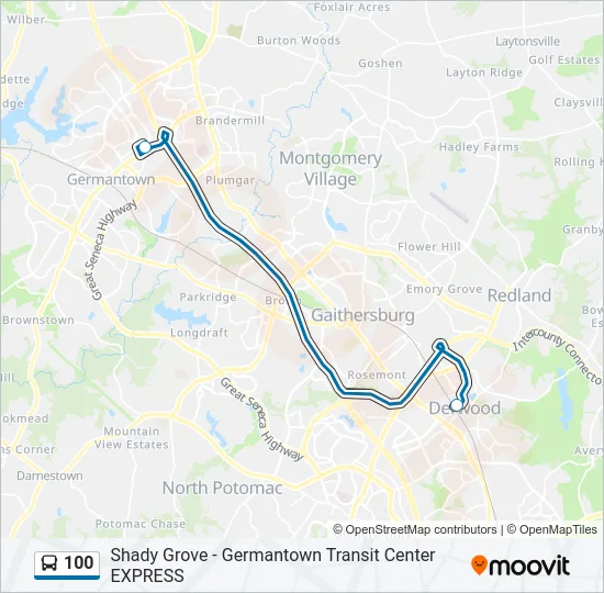 100 Bus Line Map