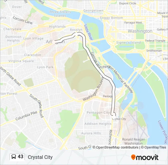 43 Bus Line Map