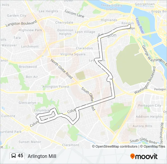 45 Bus Line Map