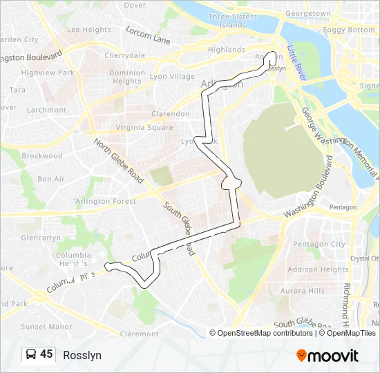 45 Bus Line Map