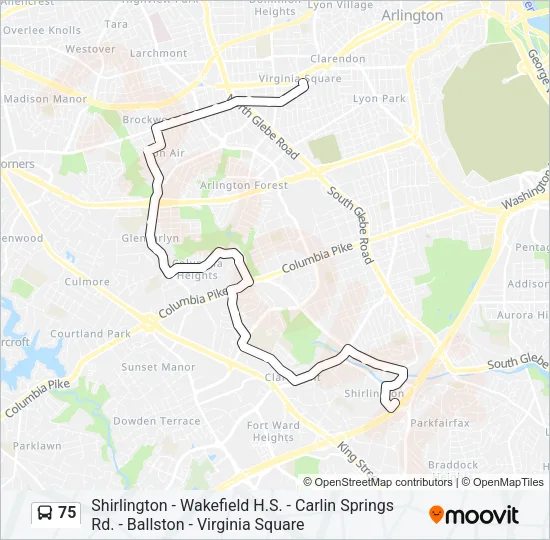 75 Bus Line Map