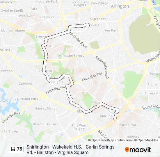 75 Bus Line Map