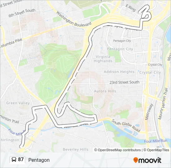 87 Bus Line Map
