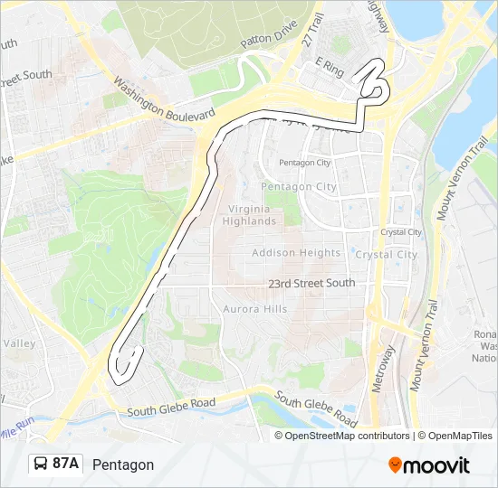 87A Bus Line Map