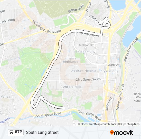 87P Bus Line Map