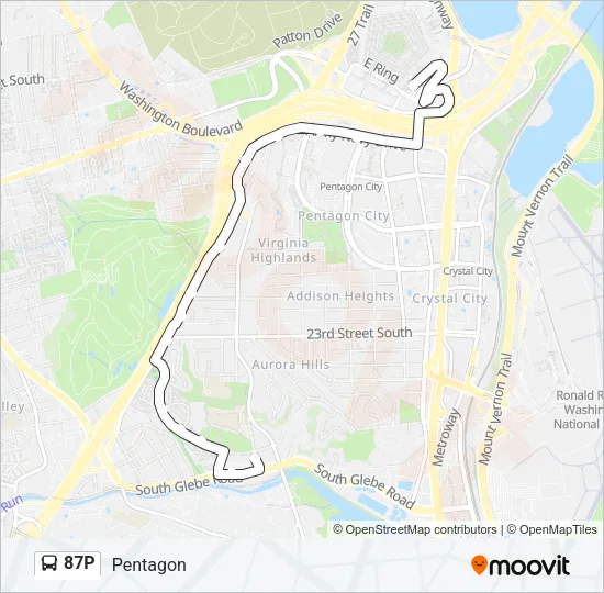 87P Bus Line Map