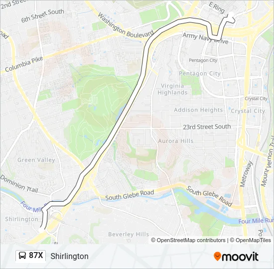 87X Bus Line Map