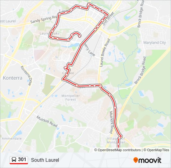 301 bus Line Map