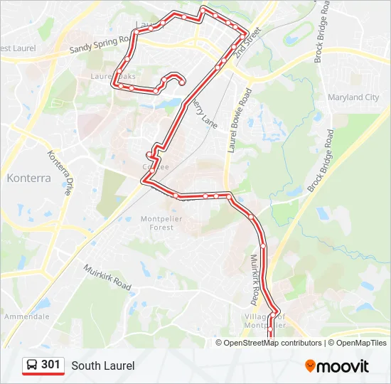 301 Bus Line Map