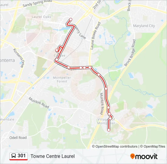 301 Bus Line Map