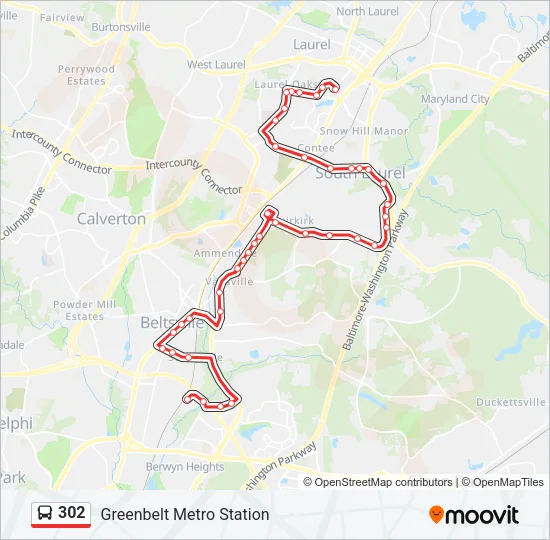 302 Bus Line Map